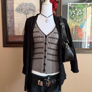 Notations Women's Black and Grey Cardigan